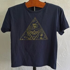 Legend of Zelda Navy Blue T-Shirt with Gold Graphic